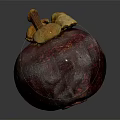 Fresh Ripe Mangosteen Fruit With Purple Red Skin And Petal Like Calyx