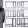 Modern Door Handles And Window Frames Design With Various Styles And Shapes 3d model