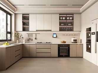 Modern Italian Light Luxury Kitchen 3d model