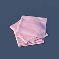 Pink Checkered Napkins Tableware Set Stacked For Dining Table Use 3d model