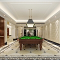 Classical European billiard room 3d model