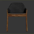 Modern Leisure Chair With Wooden Frame Dark Backrest And Armrests Design