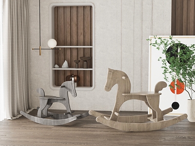 Modern Trojan Children's Rocking Chair Combination 3d model