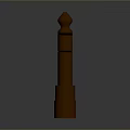 Computer Cylindrical Component in Brown Color With Pointed Top And Textured Base Design