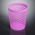 Pink Plastic Trash Can with Perforated Dot Design for Home Use as Daily Necessities