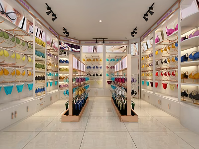 Modern underwear shop 3d model