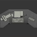 Vintage Computer Console Desk Workstation With Monitor Keyboard Control Panels