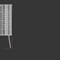 Modern Wooden Wardrobe with Vertical Stripes and Slender Legs Design