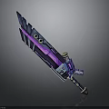 Futuristic Mechanical Sword With Purple Blue Glow And Detailed Structure