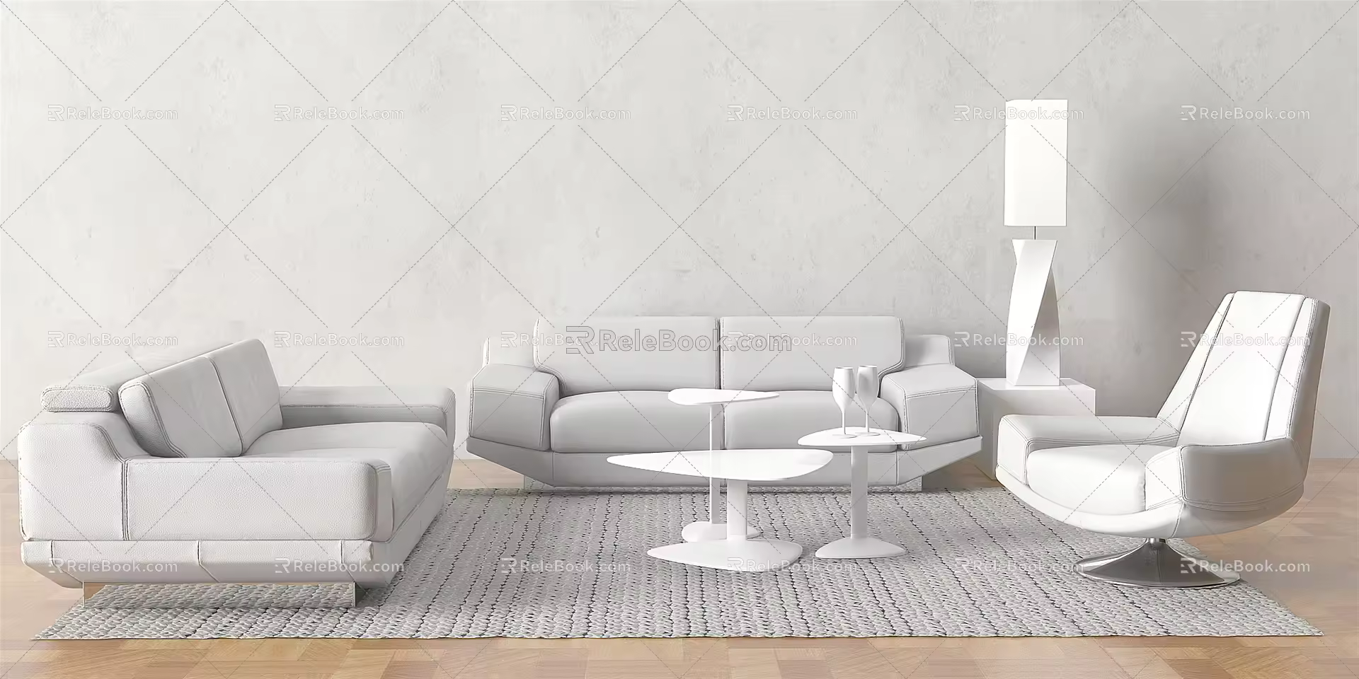 Modern Sofa Coffee Table Combination Multiplayer Sofa 3d model