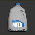 White Plastic Milk Jug With Blue Cap For Household Pure Milk Storage