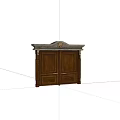 Traditional Dark Brown Wooden Double Doors With Ornate Carvings Lion Head Ornament And Wooden Frame