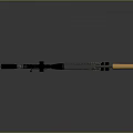 Sniper Rifle With Scope Long Barrel And Orange Grip Isolated On Gray Background