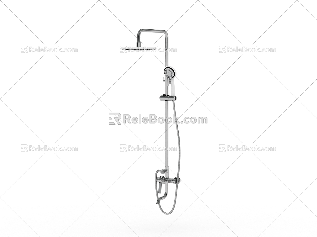 Modern shower shower with large shower 3d model