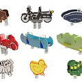 Children's Amusement Equipment Rocking Trojan Horse Spring Chair Entertainment Equipment 3d model