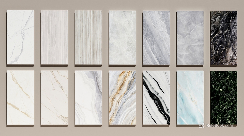 Modern Wall Paneling with Multiple Styles Various Marble Textures and Color Options 3d model 
