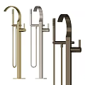 Modern Minimalist Shower Faucets in Gold Silver and Black Contemporary Design