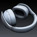 White And Brown Over Ear Headphones With Soft Leather Earpads For Premium Audio Experience