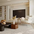 Bright Modern Living Dining Room Interior With Sofa Coffee Table Large Window And Green Plants