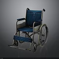 Sturdy Blue Wheelchair With Metal Frame Comfortable Seat And Large Wheels