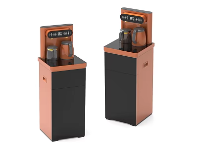 Two Modern Brown And Black Water Dispensers Home Appliances With Stylish Design 3d model