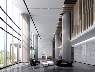 Modern Hall Office Lobby 3d model