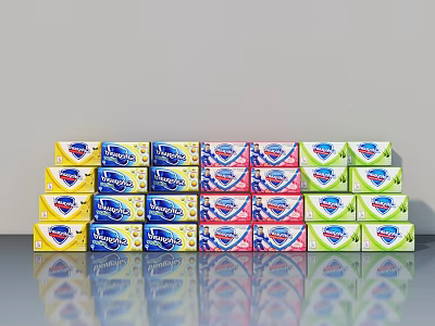 Colorful Stacked Soap Commercial Equipment With Neat Rows For Retail 3d model