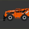 Orange SKY TRAK Telehandler With Extendable Boom And Large Tires 3d model