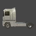 Modern Silver Truck Cab Design With Front Headlights And Wheels