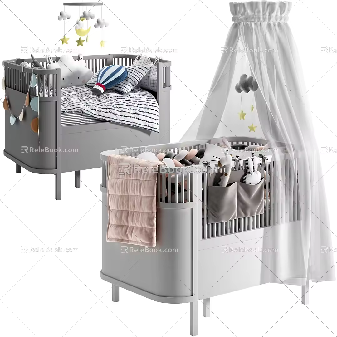 Modern crib 3d model