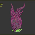 Ornate Decorative Equipment With Golden Horns Metallic Structure Green Surface Transparent Base