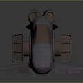 3D Designed Mechanical Creature Character With Silver Metallic Texture And Streamlined Form
