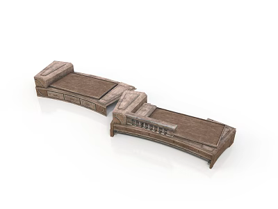 Modern Wooden Sectional Bench With Storage Drawers For Home Living Room Furniture 3d model