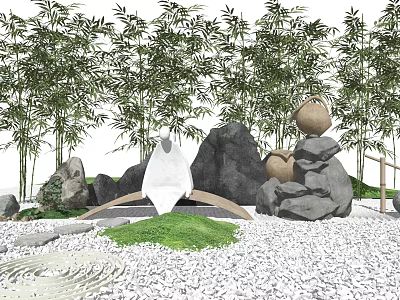 New Chinese landscape sketch dry landscape sketch 3d model