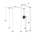 Modern Multi Light Chandelier With Geometric Metal Frame And Pendant Design