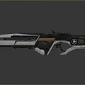 Futuristic Sci Fi Gun With Blue Lights Digital Display And Sleek Metallic Design