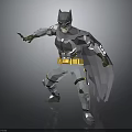 Low Poly Style Batman Figure With Dynamic Pose Flowing Cape Utility Belt And Armored Suit