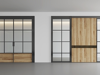 Store glass door flat door 3d model