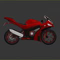 Red Sporty Motorcycle Design With Black Seat Windshield And Sleek Wheels