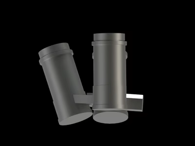 Other Gray Cylindrical Industrial Components With Flat Base And Side Attachments 3d model