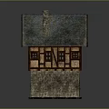 Traditional Timber Frame 3D House Model With Stone Walls Tiled Roof And Chimney