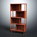 Wooden Shelf Unit with Multiple Open Compartments Simple Modern Design for Home Storage 3d model