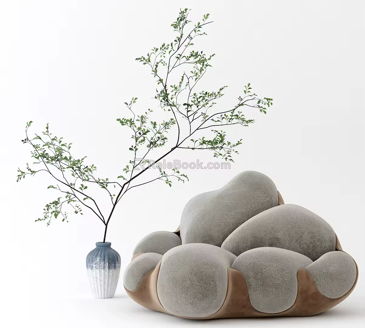 Modern Lazy Sofa Casual Sofa Coffee Table Combination 3d model