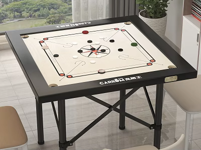 Black Folding Entertainment Game Table With Board Game Surface And Sturdy Frame 3d model