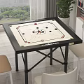 Black Folding Entertainment Game Table With Board Game Surface And Sturdy Frame 3d model