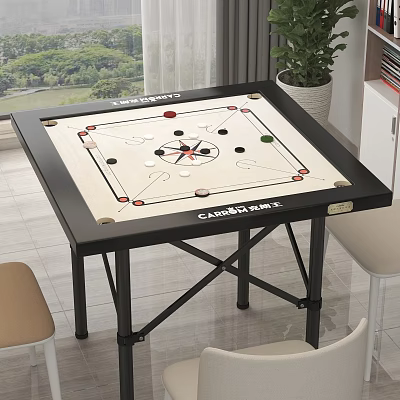 Black Folding Entertainment Game Table With Board Game Surface And Sturdy Frame 3d model