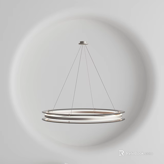 Contemporary Modern Circular Chandelier With Sleek Metal Design And LED Lighting 3d model 