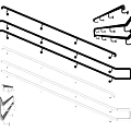 Various Styles of Metal Railings Including Mounting Hardware and Accessories