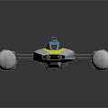 Futuristic Spaceship With Sleek Aerodynamic Design Gray Structure And Blue Yellow White Color