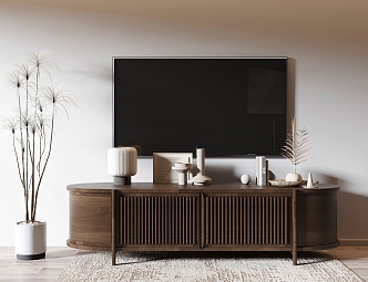 Antique TV Cabinet Low Cabinet TV Cabinet Jewelry Ornaments 3d model